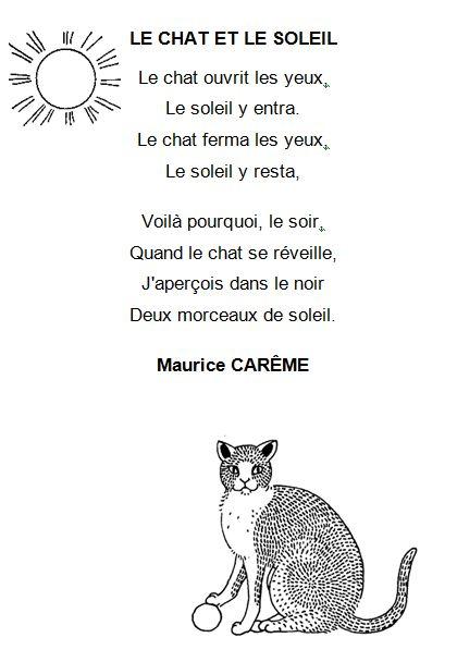 Poesie Le Chat Et Soleil Ecole Elementaire Jean Paul Marat